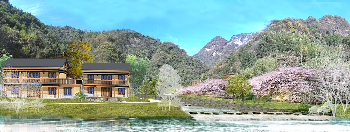 张家界悬崖花开养生谷总体规划设计效果图2