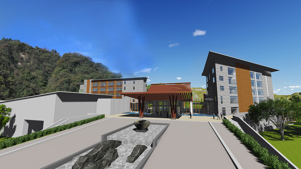 张家界悬崖花开养生谷总体规划设计效果图3